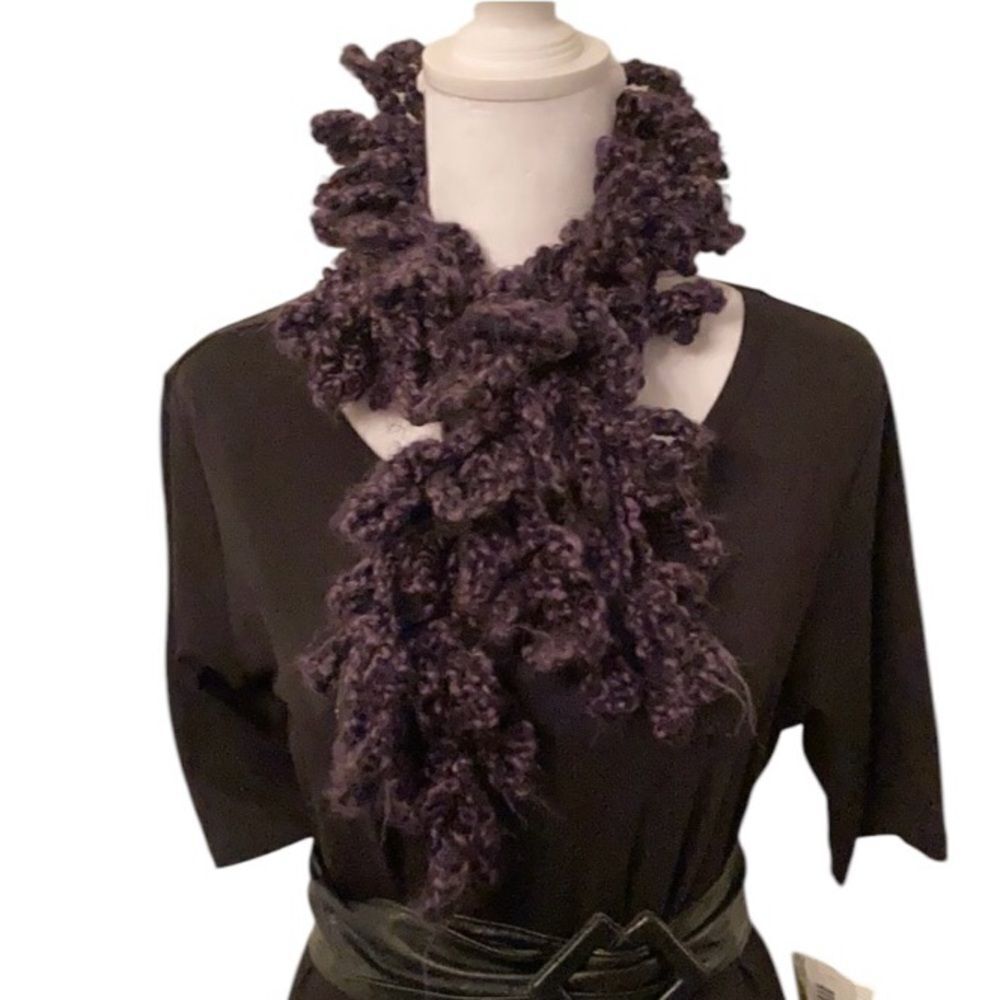 Brand New Hand Crochetedfuzzypurpleboascarf